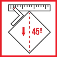 قطع عند زاوية 45 درجة قطع عند زاوية 45 درجة pictogram