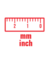 مسطرة بمقياس مليمتري INCH/MM.  pictogram