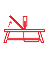Tip-up table for mitring pictogram